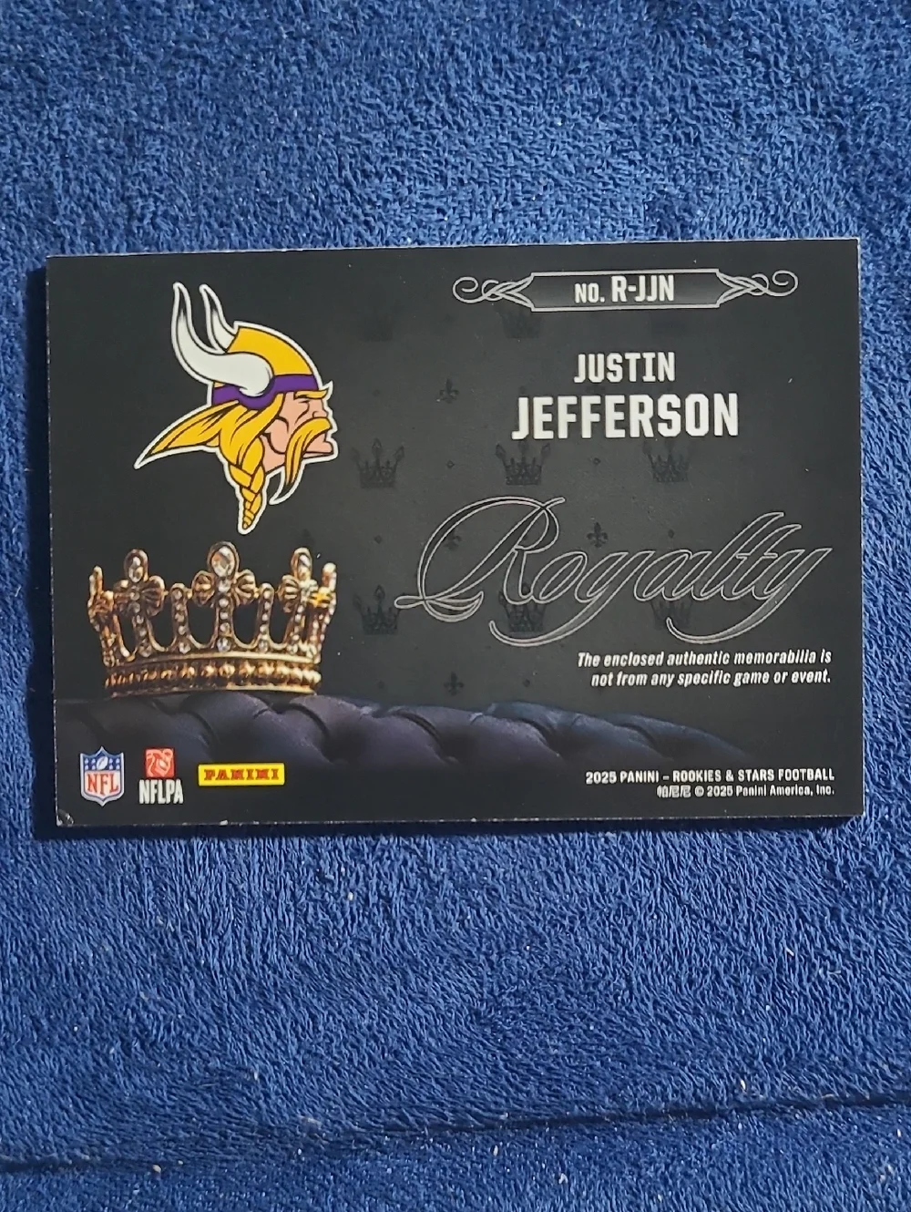 Panini Justin Jefferson Card - Purple, Gold, Black - Picture 2 of 2